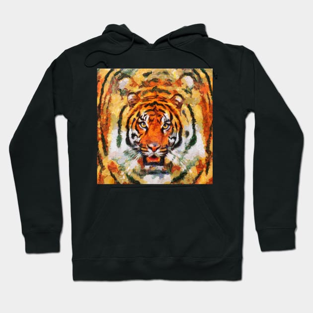 Big head of Tiger Hoodie by Ariela-Alez